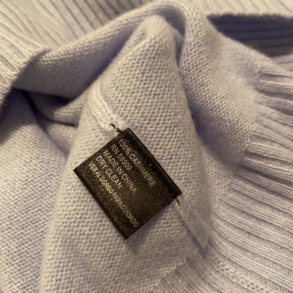 Nice blue Melani cowl neck cashmere sweater, L NWT - Picture 3 of 6